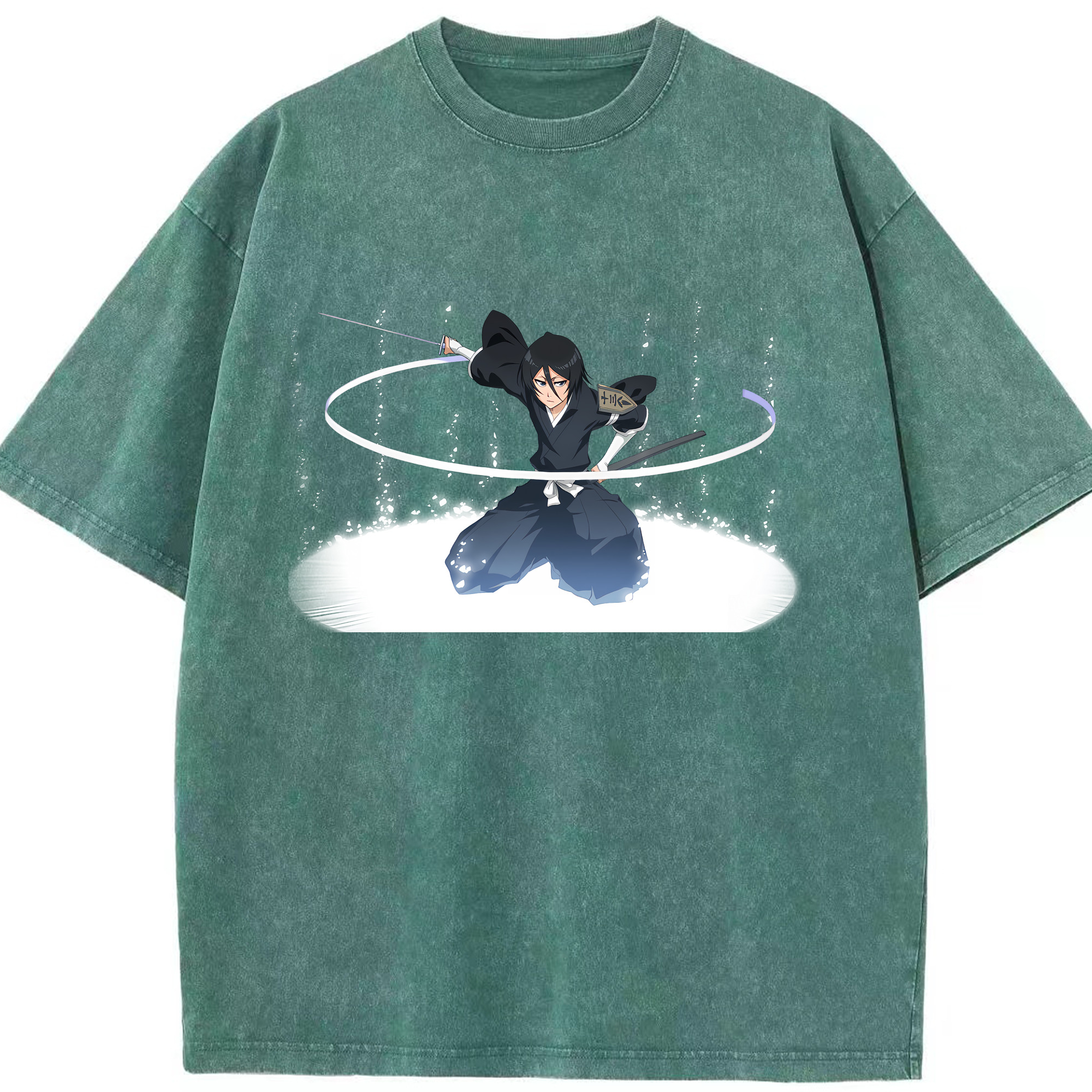 （画像用） ブリーチ 朽木ルキア BLEACH Kuchiki Rukia 綿100% ヴィンテージ風 半袖Tシャツ（フロントプリント）